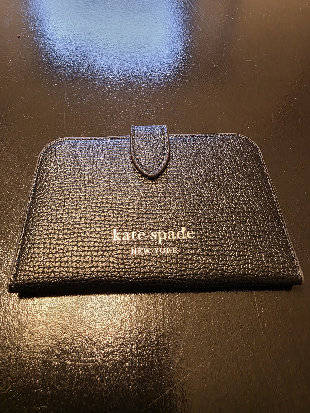 Kate Spade New York Black Leather Morgan Solid Magnetic Phone ID/Money wallet